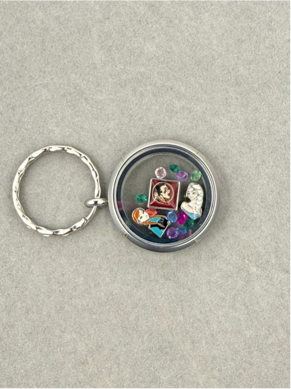 Unbranded Frozen Floating Charm Keychain, One Size, Silver Multi-color